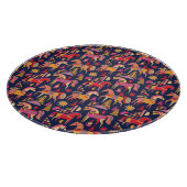 Scandinavische paarden: decoratief naadloos ontwer snijplank (Hoek)