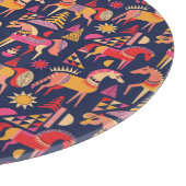 Scandinavische paarden: decoratief naadloos ontwer snijplank (Hoek)