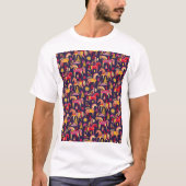 Scandinavische paarden: decoratief naadloos ontwer t-shirt (Voorkant)