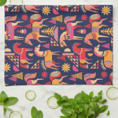 Scandinavische paarden: decoratief naadloos ontwer theedoek (Gevouwen)