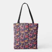 Scandinavische paarden: decoratief naadloos ontwer tote bag (Achterkant)
