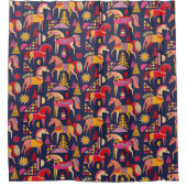 Scandinavische paarden hebben een naadloos ontwerp douchegordijn (Voorkant)