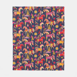 Scandinavische paarden hebben een naadloos ontwerp fleece deken