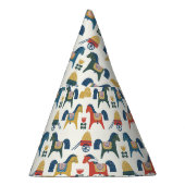 Scandinavische paarden: kleurrijke volkskunst feesthoedjes (Rechts)