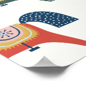 Scandinavische paarden: kleurrijke volkskunst poster (Hoek)