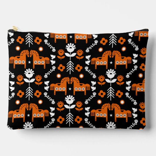 Scandinavische paarden volks kunst etui (Voorkant)