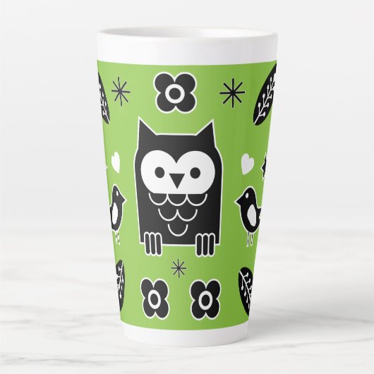 Scandinavische paardenfolk Art Gift Latte Mok (Voorkant)