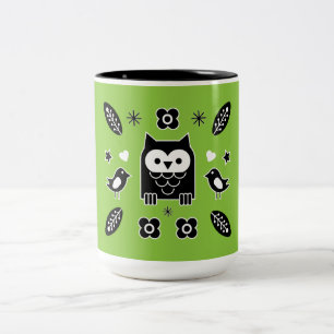 Scandinavische paardenfolk Art Gift Tweekleurige Koffiemok