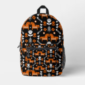 Scandinavische Paardenvolkskunst Bedrukte Rugzak (Voorkant)