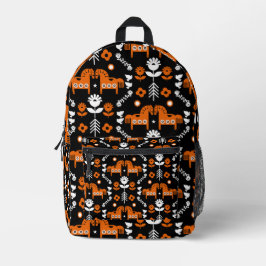 Scandinavische Paardenvolkskunst Bedrukte Rugzak