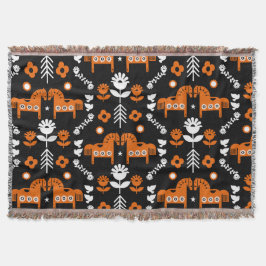 Scandinavische Paardenvolkskunst Deken