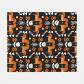 Scandinavische Paardenvolkskunst Fleece Deken (Voorkant (Horizontaal))