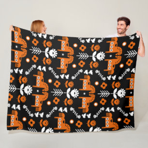 Scandinavische Paardenvolkskunst Fleece Deken