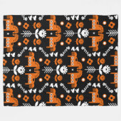 Scandinavische Paardenvolkskunst Fleece Deken (Voorkant (Horizontaal))