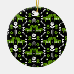 Scandinavische Paardenvolkskunst Keramisch Ornament