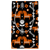 Scandinavische Paardenvolkskunst Klein Cadeauzakje (Voorkant)