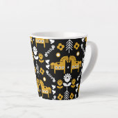 Scandinavische Paardenvolkskunst Latte Mok (Rechterhoek)