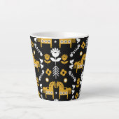 Scandinavische Paardenvolkskunst Latte Mok (Voorkant)