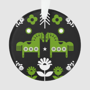 Scandinavische Paardenvolkskunst Ornament