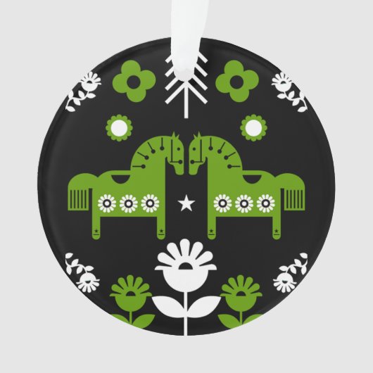 Scandinavische Paardenvolkskunst Ornament (voorkant)