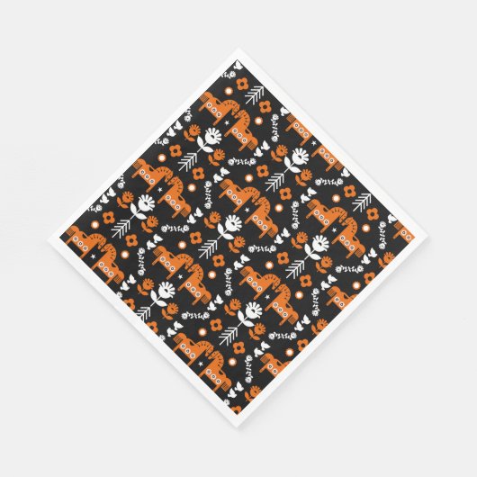 Scandinavische Paardenvolkskunst Servet (Hoek)