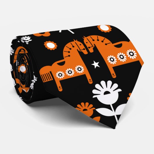 Scandinavische Paardenvolkskunst Stropdas (Opgerold)