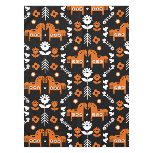 Scandinavische Paardenvolkskunst Tafelkleed (Voorkant)