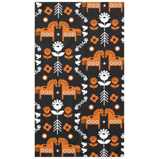 Scandinavische Paardenvolkskunst Tafelkleed (Voorkant)