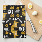 Scandinavische Paardenvolkskunst Theedoek (Quarter Fold)