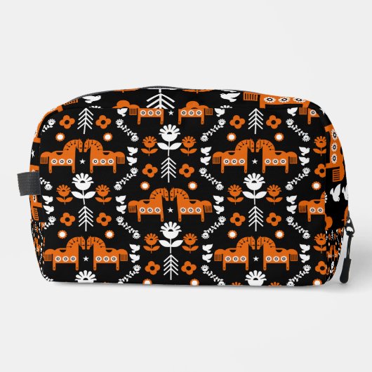 Scandinavische Paardenvolkskunst Toilettasje (Voorkant)