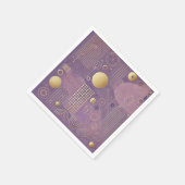 Scandinavische patronen in Paarse en gouden decoup Servet (Hoek)