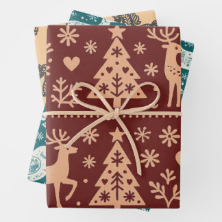 SCANDINAVISCHE PATRONEN KERST INPAKpapier Vel