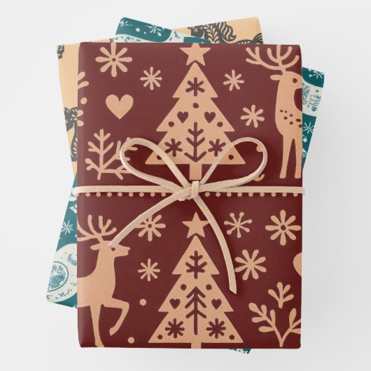 SCANDINAVISCHE PATRONEN KERST INPAKpapier Vel (In situ)
