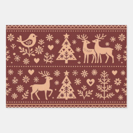 SCANDINAVISCHE PATRONEN KERST INPAKPAPIER VEL