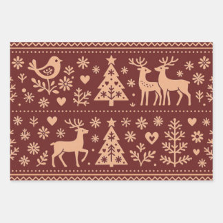 SCANDINAVISCHE PATRONEN KERST INPAKPAPIER VEL