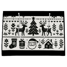 SCANDINAVISCHE PATROON KERST CADOZAKKEN  GROOT CADEAUZAKJE