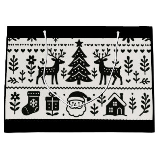 SCANDINAVISCHE PATROON KERST CADOZAKKEN GROOT CADEAUZAKJE