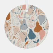 Scandinavische perenprint:  fruitpatroon glas ornament (Achterkant)