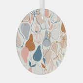 Scandinavische perenprint:  fruitpatroon glas ornament (Voorkant Rechts)