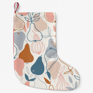 Scandinavische perenprint: fruitpatroon kleine kerstsok