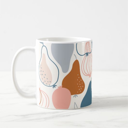 Scandinavische perenprint:  fruitpatroon koffiemok (Links)