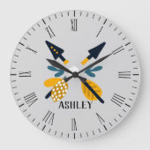 Scandinavische pijlen gepersonaliseerd grote klok (Voorkant)
