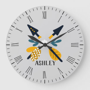 Scandinavische pijlen gepersonaliseerd grote klok