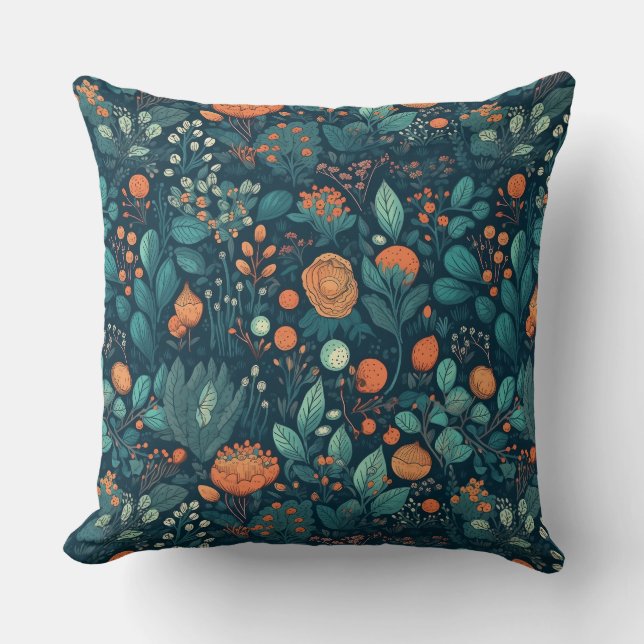 Scandinavische Planten en bloemen Kussen (Voorkant)