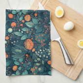 Scandinavische Planten en bloemen Theedoek (Quarter Fold)