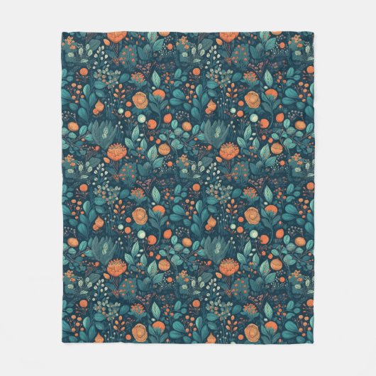 Scandinavische Planten en Flowers Fleece Blanket (Voorkant)