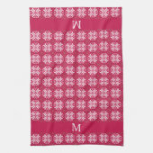 Scandinavische print Gepersonaliseerd Monogram vak Theedoek (Verticaal)