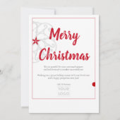 Scandinavische Red Folk Art Business Holiday Kaart (Achterkant)