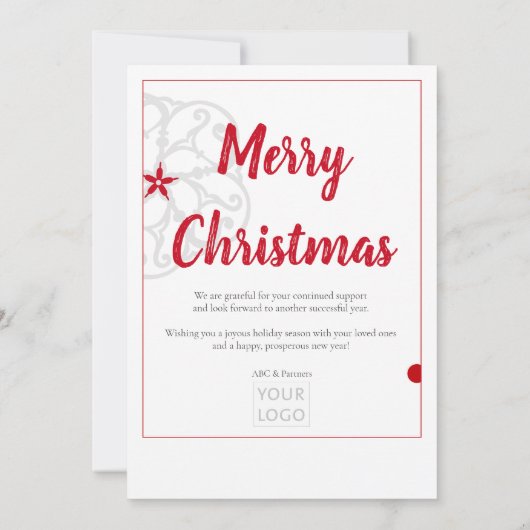 Scandinavische Red Folk Art Business Holiday Kaart (Achterkant)