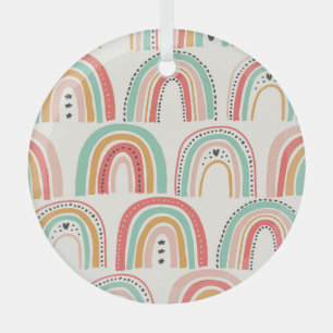 Scandinavische regenbogen: naïef kunstpatroon. glas ornament